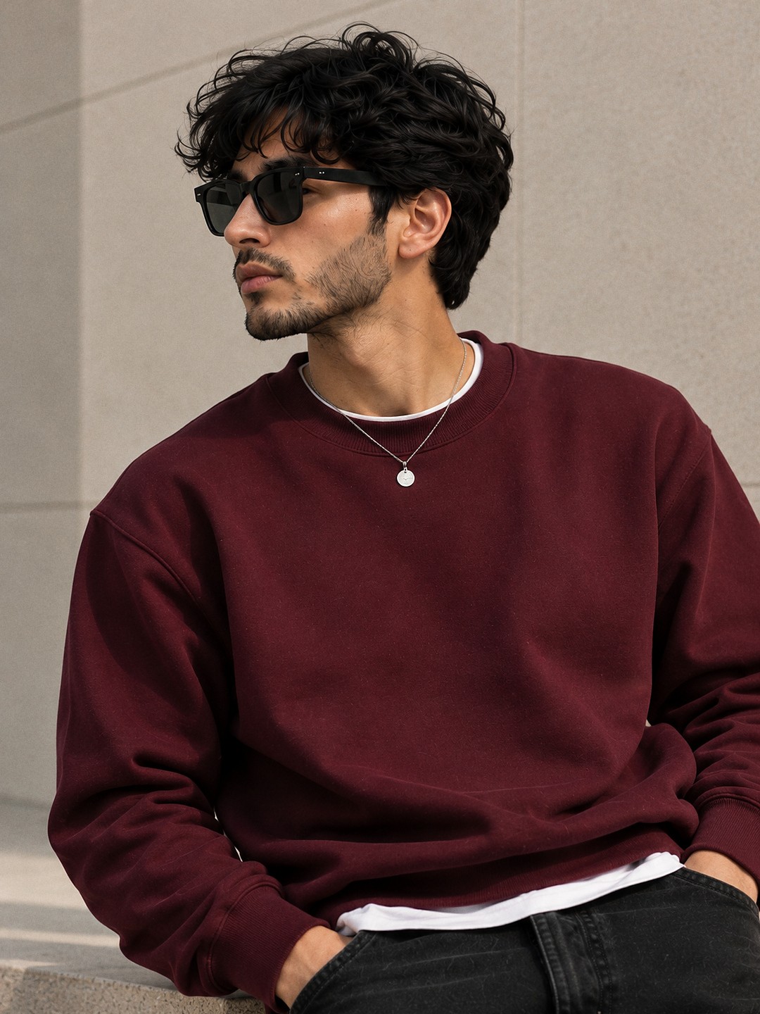 onpoint. oxblood crew sweatshirt